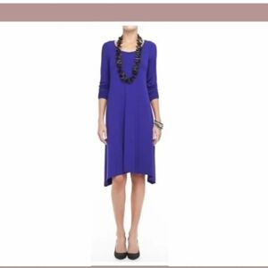 NWT Eileen Fisher women's blue jersey knit scoop neck knee lenght dress Sz 2X